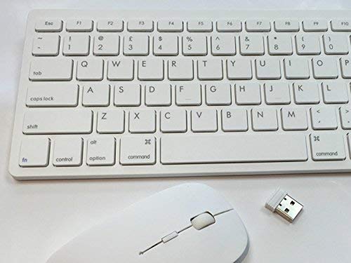 ESI Mini Wireless 2.4Ghz White Keyboard and Mouse Combo for Apple